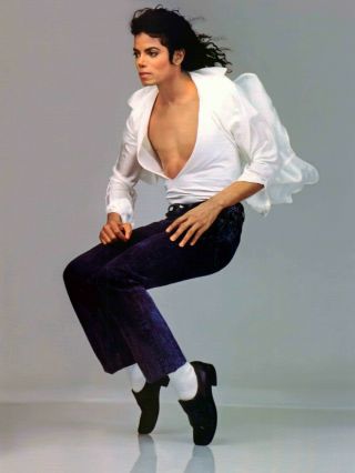Michael Jackson On Tip Toes White Shirt Black Pants 18x24 Poster